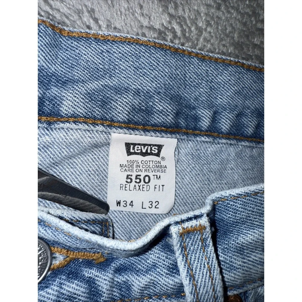 Vintage Levi's 550 Jeans Mens 34x32 Relaxed Fit Tapered Leg Blue Denim‎ 2000 Y2K